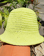 Cotton knitted summer hat, lime