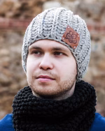 Cotton gray beanie for men - Image 7