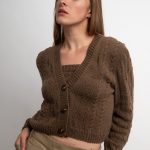 Cotton V-neck Cardigan Beige