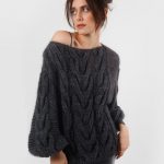 Mohair Long Cable Knit Sweater