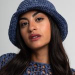 Chunky knit Bucket hat, Blue