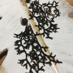 Beaded Earrings BLACK CORAL