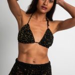 Boho chic bikini top, BLACK