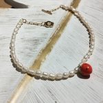 River pearls necklace with Strawberry pendant