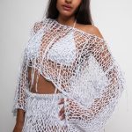 Asymmetrical Boho chic long sleeve top, WHITE