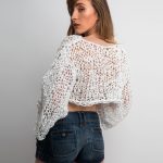 Chunky knit crop top, Black and White