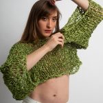 Chunky knit crop top, Green