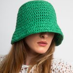Raffia Bucket Hat, Green